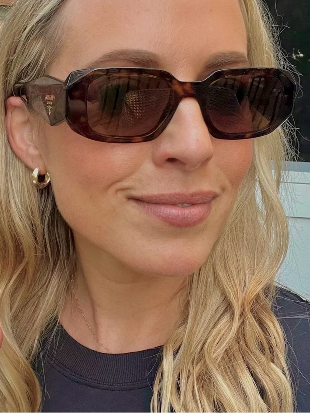 PRADA Sunglasses Small Geometric Havana Honey Tortoise